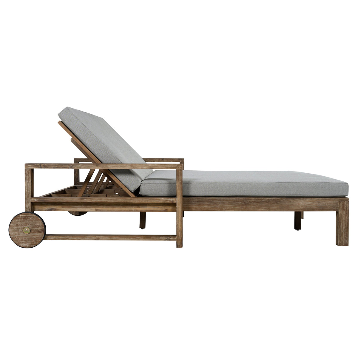 TREXM Farmhouse Wooden Outdoor Sunbed for 2 People