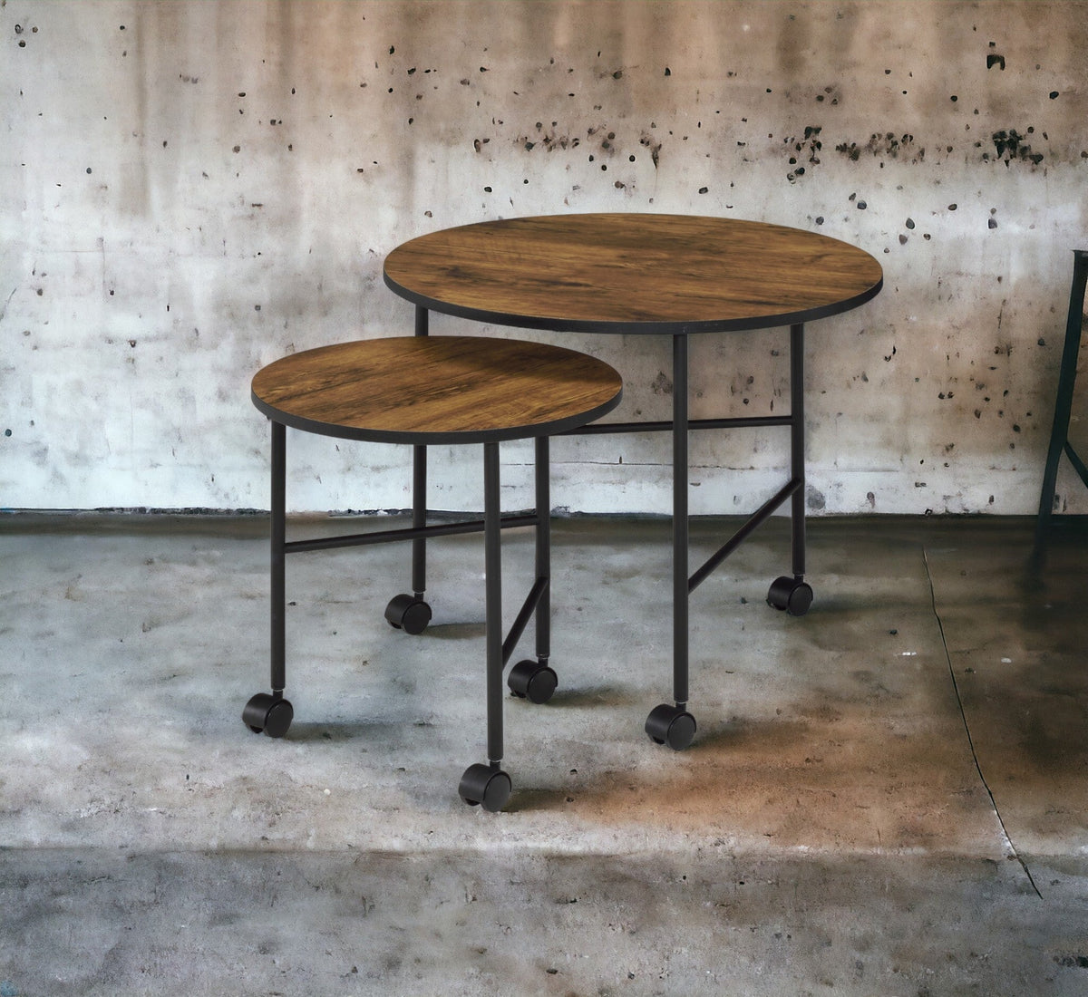 Oblis Vintage Nesting Tables with Metal Tripod Legs – Set of 2