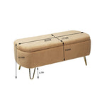 Faux Fur Storage Ottoman Bench with Padded Upholstery - Multiple Colors