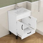 24-Inch Bathroom Vanity with Sink Combo with Ample Storage - White/Particle Board