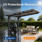 10x10FT PC Roof Carport with Galvanized Steel Frame