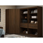 Mulberry Wardrobe Closet with Adjustable Shelving - Dark Brown, Blue, or White