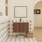 Floating Bathroom Vanity With Sink Combo with Soft-Close Doors - Brown or Light Brown