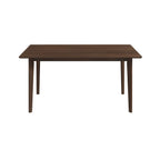 Mid-Century Modern Solid Wood Dining Table with Beveled Edges - Dark Brown or White