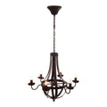 6 Light Metal Chandelier - Black