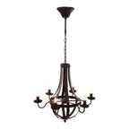 6 Light Metal Chandelier - Black