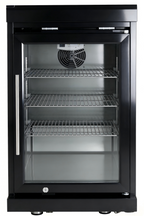 Black Single Door Fridge Cabinet with Stainless Steel Construction - Black