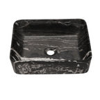 Rectangular Vessel Bathroom Sink with Sleek Black and Gray Ceramic Finish