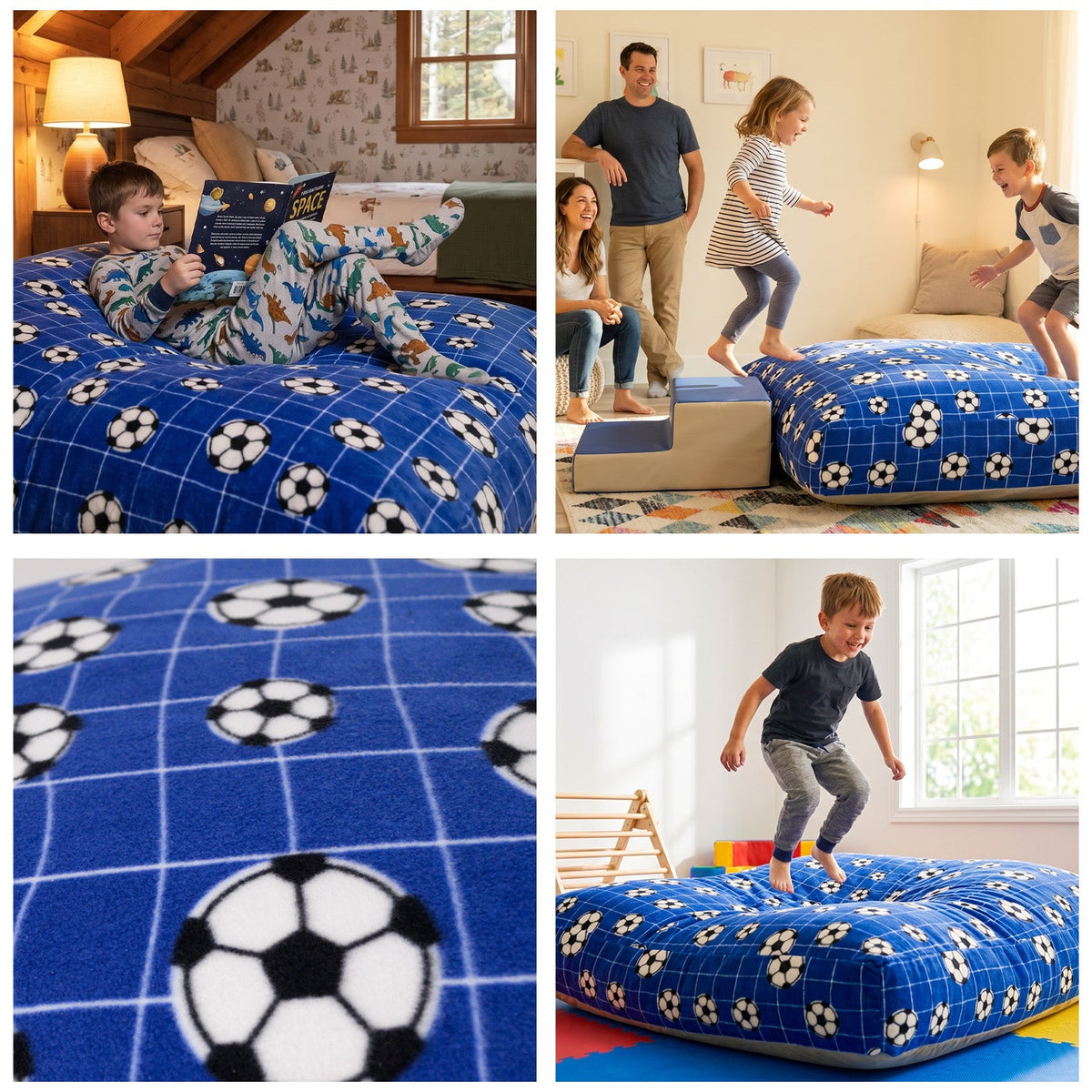 Sensory Crash Pad for Kids & Adults with Removable Washable Cover - Blue, Red, and More