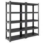 Heavy Duty Metal Garage Shelving Unit with Adjustable Shelves - Black