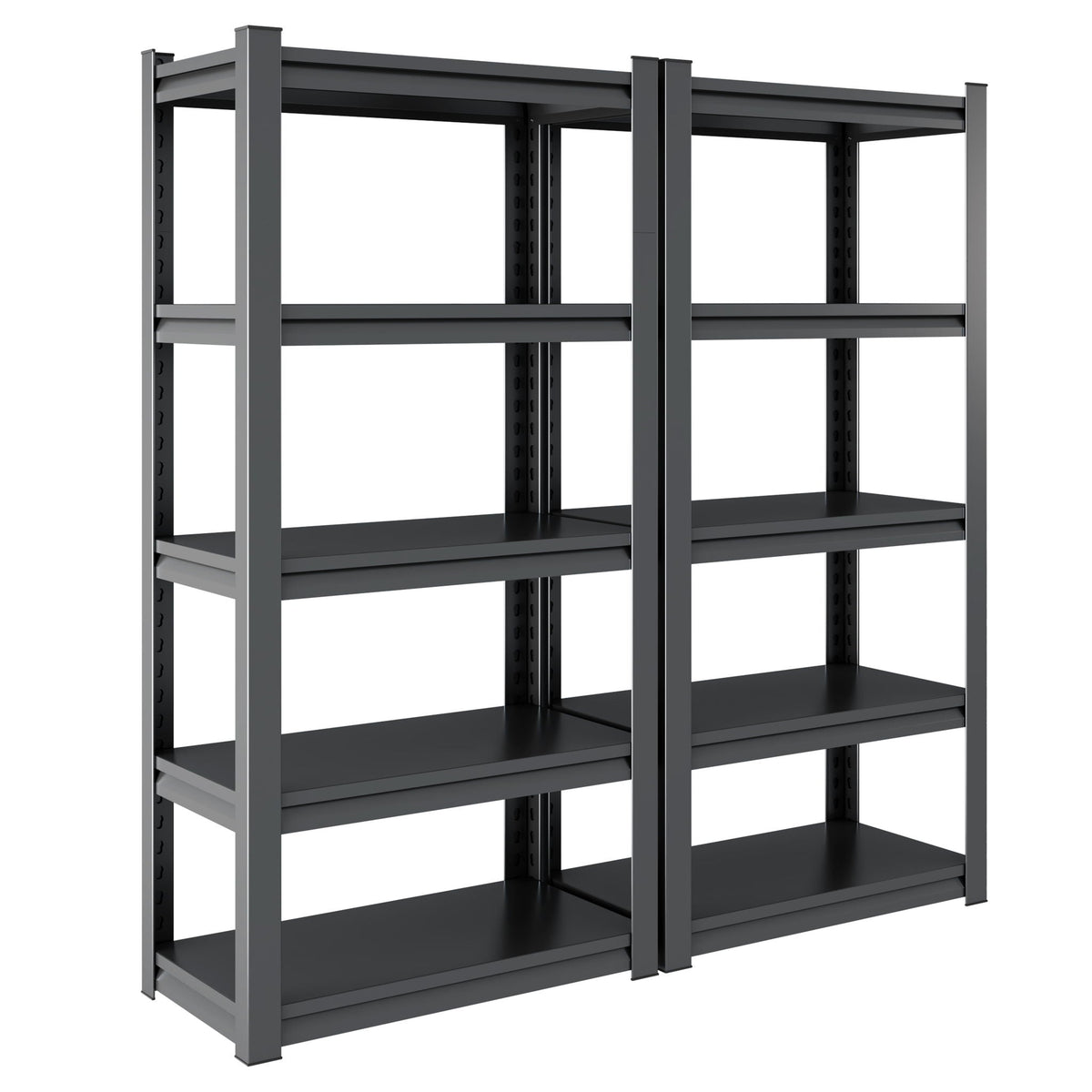 Heavy Duty Metal Garage Shelving Unit with Adjustable Shelves - Black