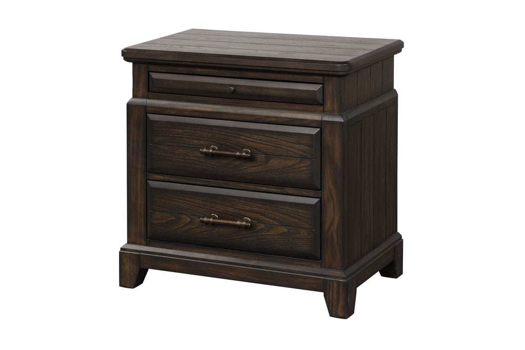 2 Drawer Nightstand with Pull-Out Tray - Mahogany
