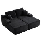69" Cloud Sectional Couch with Double Chaise - Fabric