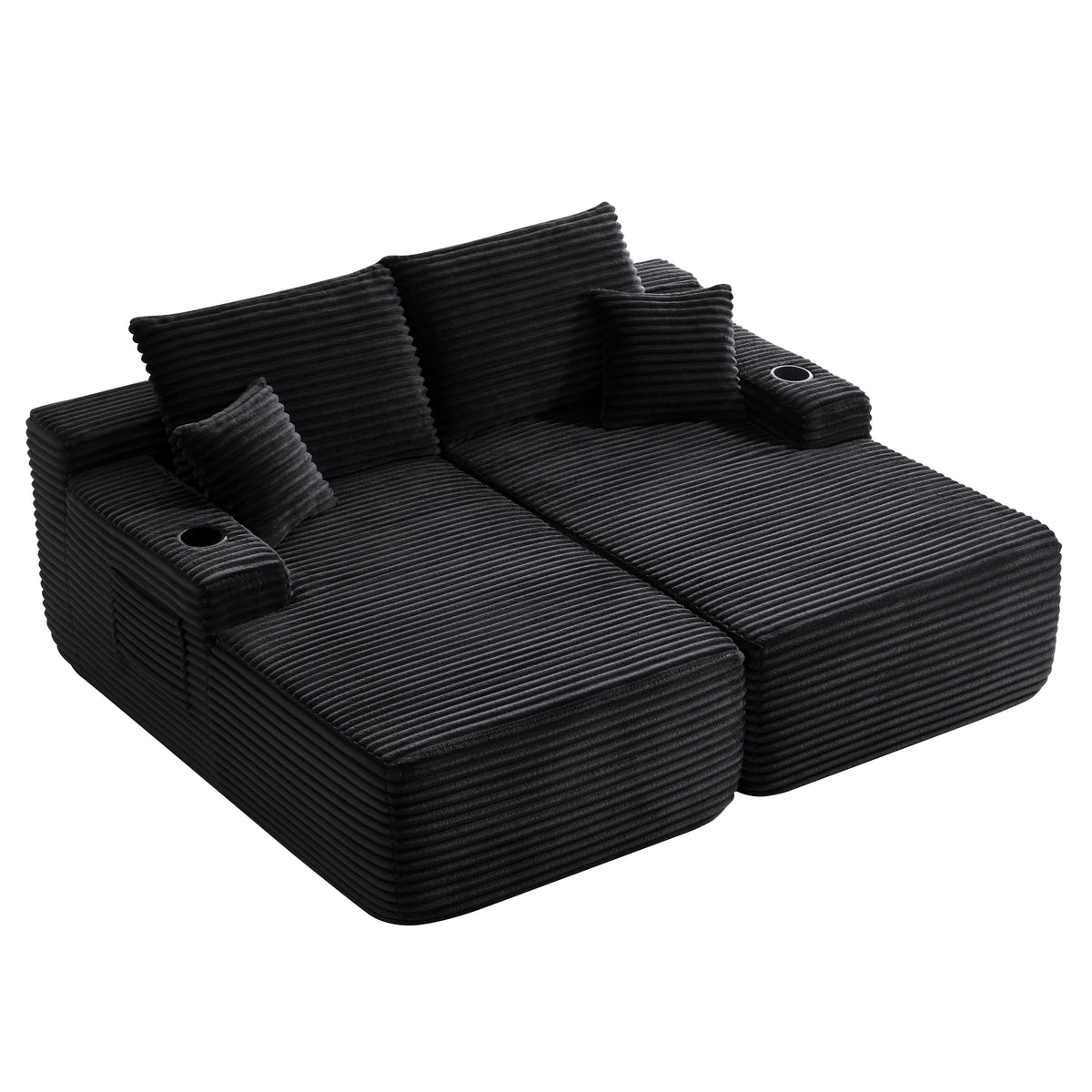 69" Cloud Sectional Couch with Double Chaise - Fabric