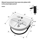 Wall Mounted Bathroom Sink with Towel Bar and Faucet - White / Black