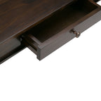 Dark Tobacco Brown Coffee Table with Storage Drawer