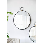 Black Contemporary Wall Mirror with Minimalist Frame - 24" W x 27.5" H