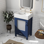 Bathroom Vanity with Ceramic Sink and Ample Storage - Blue, Green, or Black
