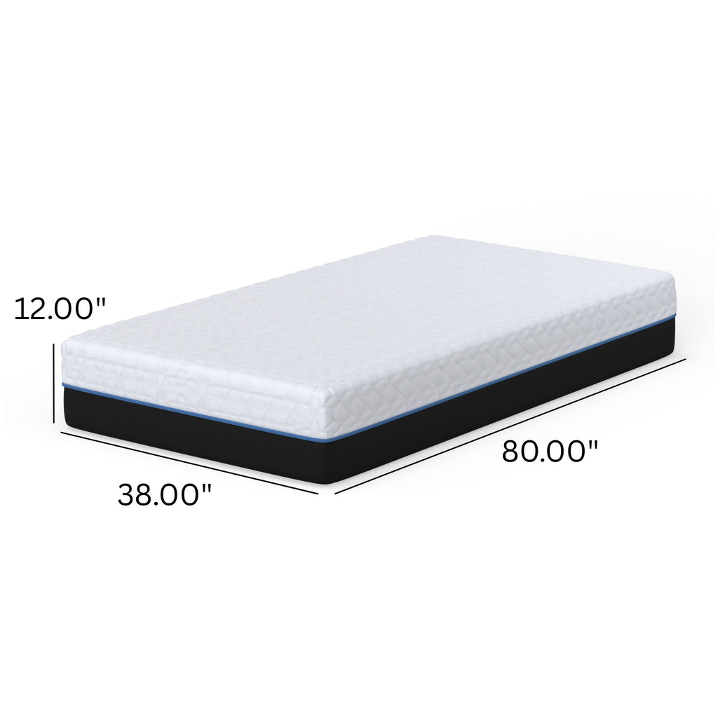 12" Soft Memory Foam Mattress with Phase Change Cooling Fabric - White
