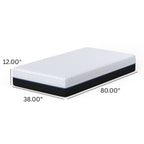 12" Soft Memory Foam Mattress with Phase Change Cooling Fabric - White