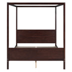 Canopy Platform Bed with Headboard and Footboard, Slat Support Leg - Queen