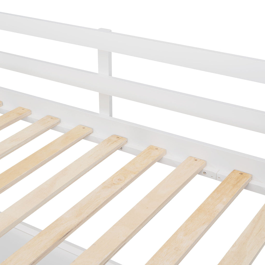 Twin Loft Bed with Drawers and Desk - White