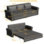 Chesterfield Sleeper Sofa with Pull Out Bed - Multiple Colors