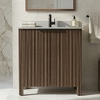 30-Inch Bathroom Vanity with Resin Basin - Brown