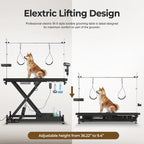 Height Adjustable Electric Pet Grooming Table with Heavy Duty Frame - Black or White