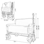 3-in-1 Convertible Folding Outdoor Wagon with Bench Seat - Dark Blue