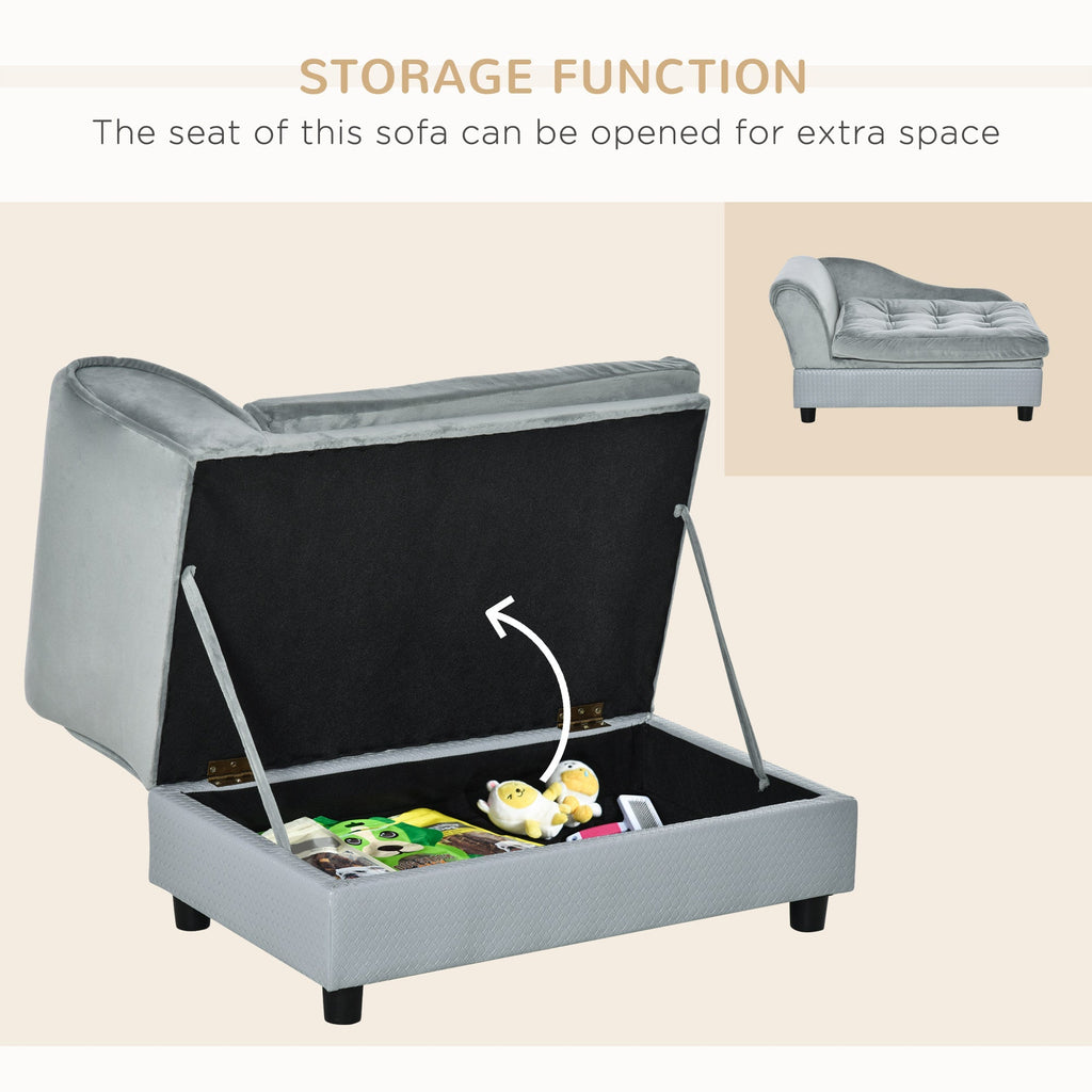 Luxury Small Dog Bed with Hidden Storage - PawHut