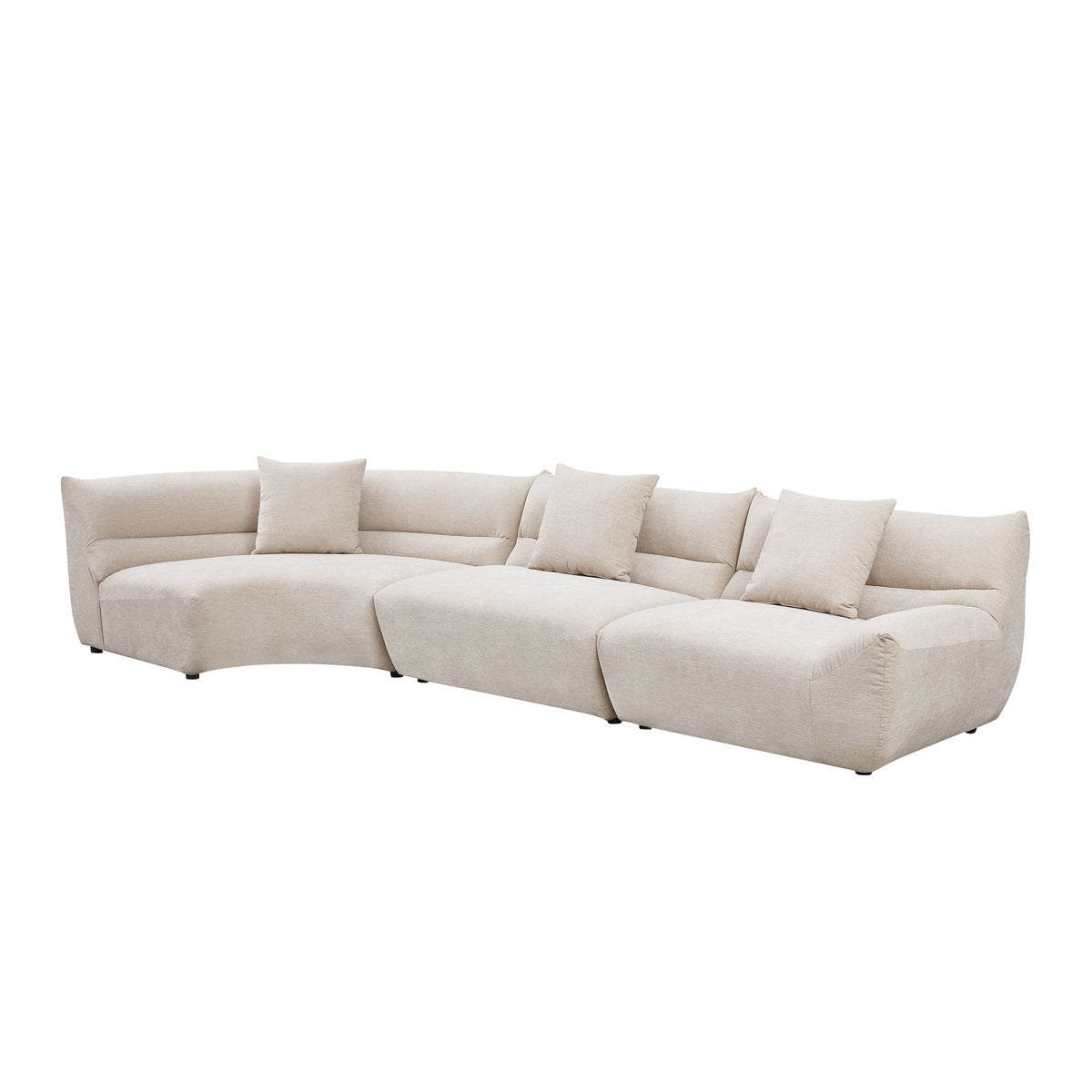 Modular Curved Sectional Sofa with Free-Form Configuration - Polyester