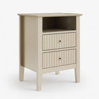 Fluted Nightstand with 2 Drawers and Soft-Close Slides - Multiple Colors