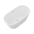 Gloss Freestanding Soaking Bathtub with Overflow and Drain - White