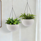 Self Watering Hanging Planter with Water Level Indicator - White, Black, or Dark Brown