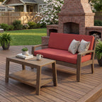 2 Piece Outdoor Conversation Set with Loveseat & Coffee Table - Multiple Colors