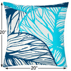 Leaf Vein Outdoor & Indoor Pillow with Weather Resistant Cover - Indigo
