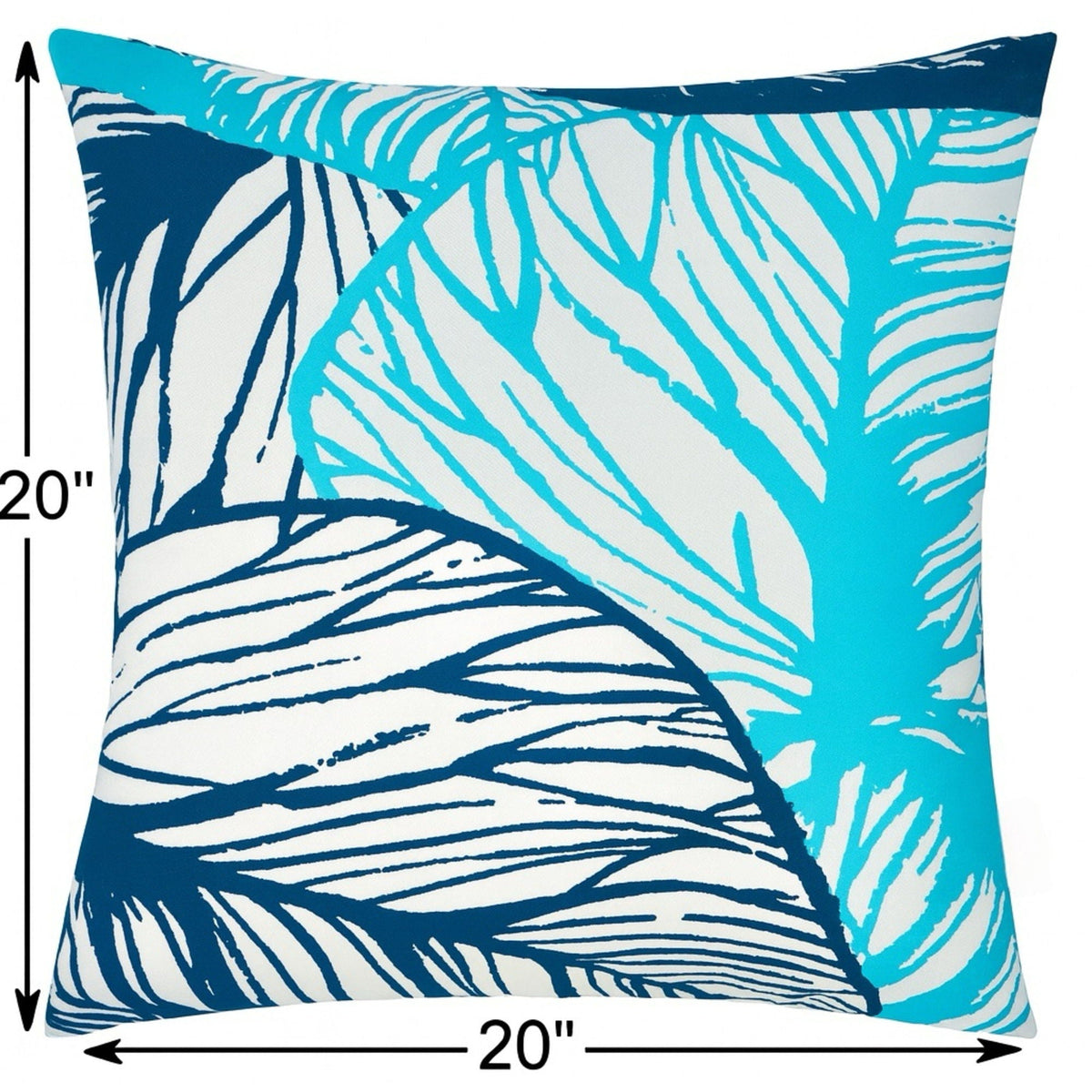 Leaf Vein Outdoor & Indoor Pillow with Weather Resistant Cover - Indigo
