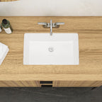 Modern Ceramic Undermount Bathroom Sink with Overflow - White or Black