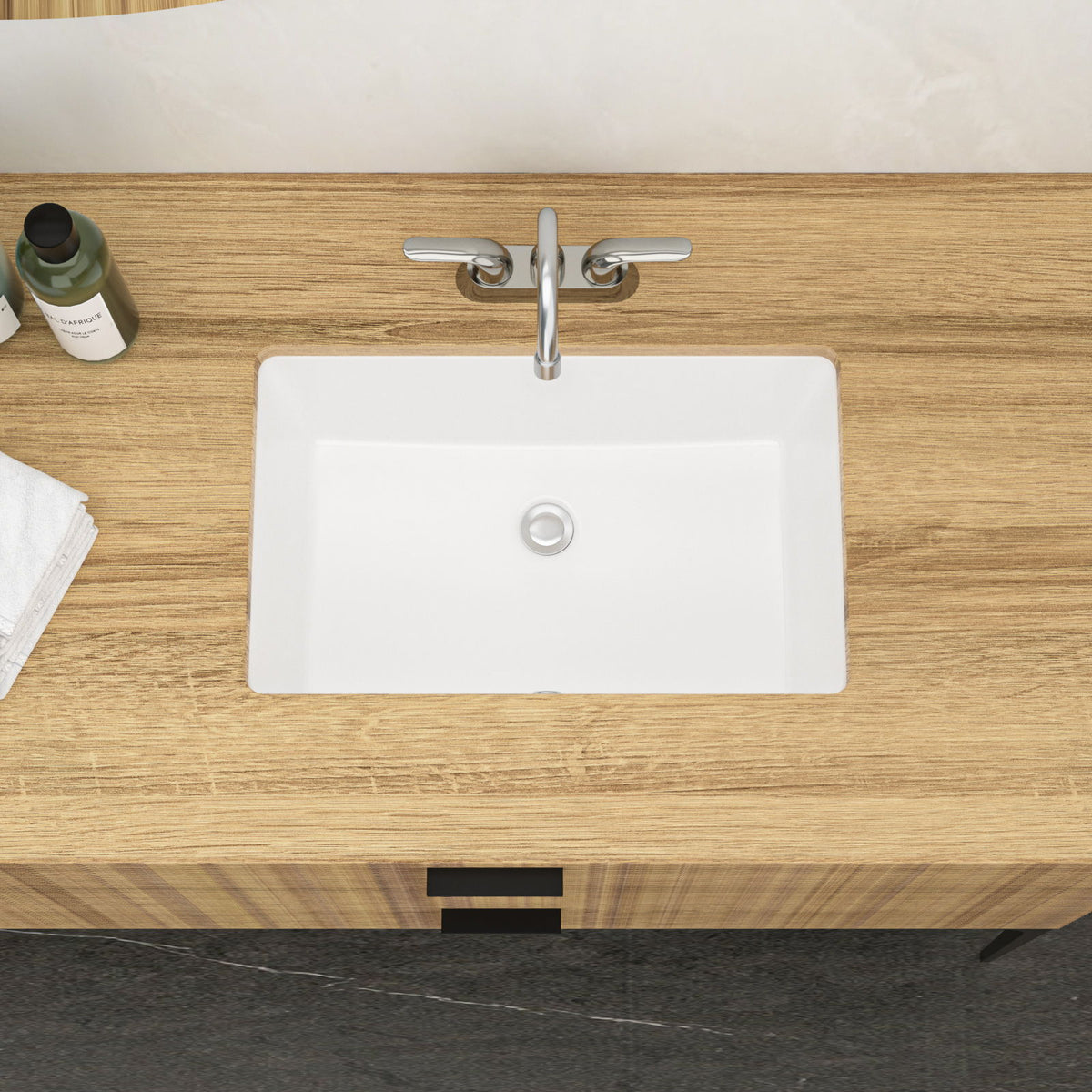 Modern Ceramic Undermount Bathroom Sink with Overflow - White or Black