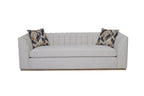 Off White Channel Sofa with Dacron Foam Cushions