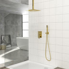 Modern Dual Shower Head System with 16" Ceiling Mount - Multiple Finishes