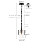 Adjustable Pendant Lighting with Clear Glass Shade - Black or Gold