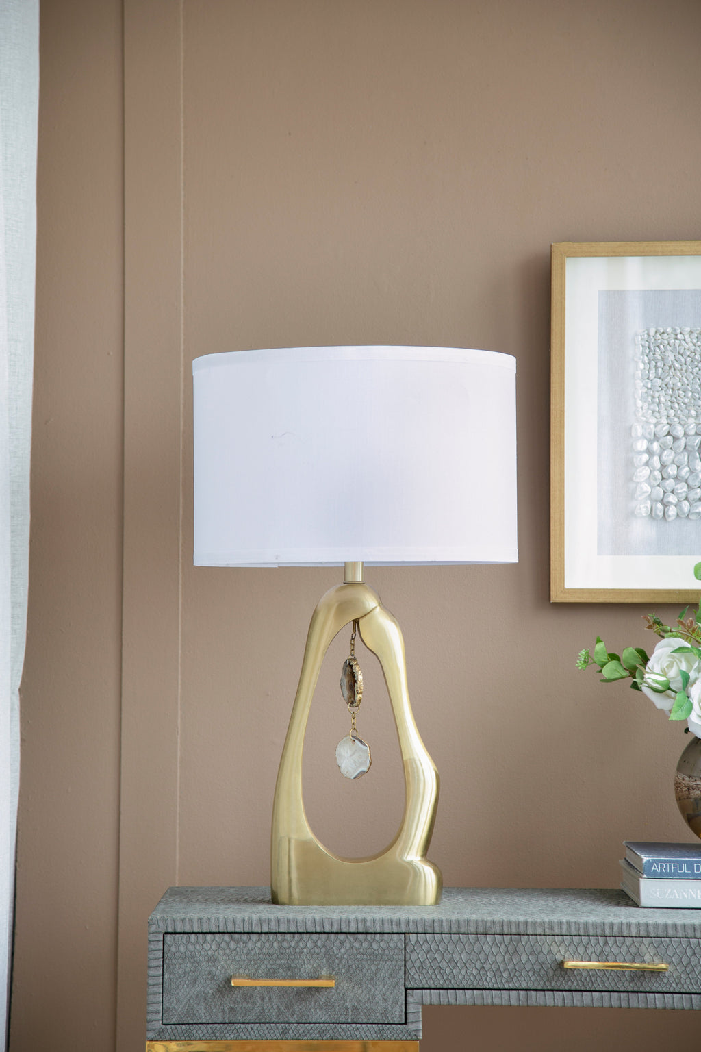 Geode-Inspired Gold Aluminum Table Lamp