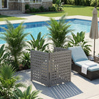 3 Panel Outdoor Air Conditioner Fence Screen with Solid Wood - Light Brown or Dark Gray