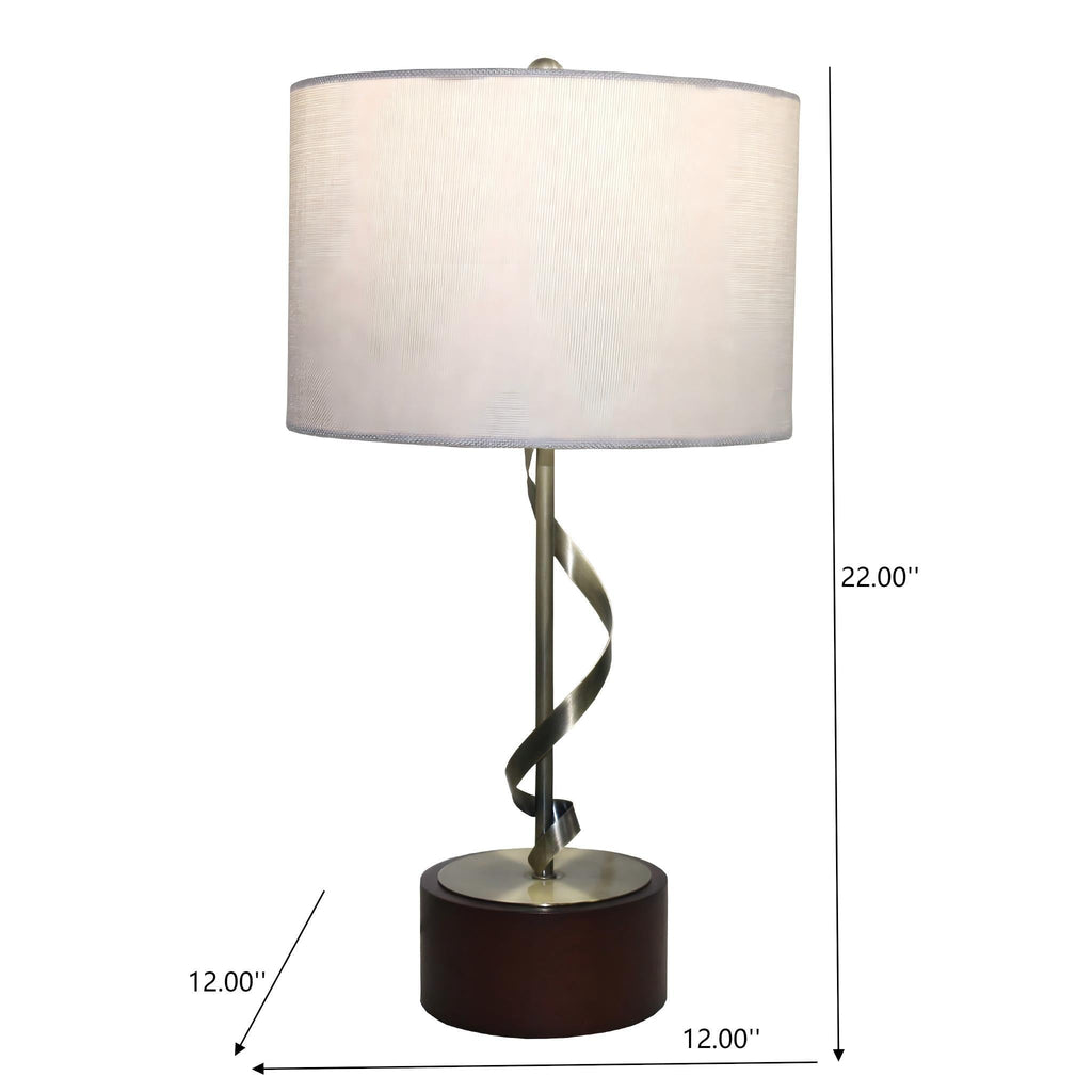 Nightstand Desk Lamp with Twisted Base - White