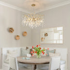 8-Light Crystal Chandelier with Gold Finish and Crystal Accents - Gold