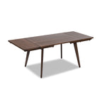 Capri 47-78.5" Solid Red Oak Dining Table with Extending Leaves - Dark Brown or Brown
