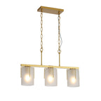 Adjustable Cylindrical Pendant Light with Frosted Glass Shade - Black or Gold