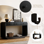 Classic-Style Console Table with Storage and Display Shelf - Black
